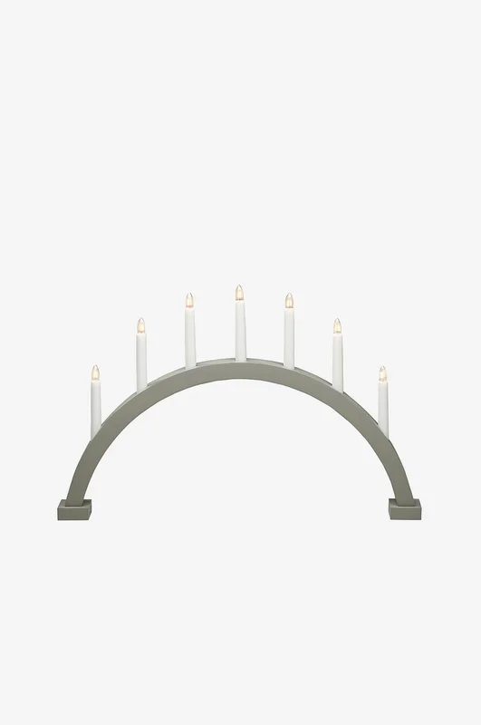 Konstsmide - Lysestake i tre 38,5 cm - Grå - Adventsstaker - Fra Homeroom