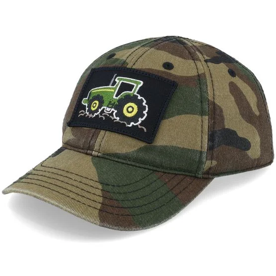 John Deere - Kids Toddler Tractor Patch Camouflage Dad Cap Unconstructed Camo Cap - @ Hatstore