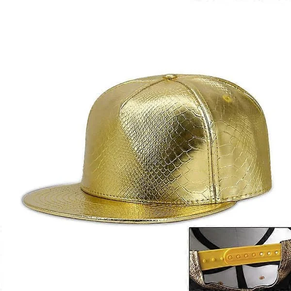 Unisex Snapback Kepsar, Justerbar Hip Hop Platt Skärm Keps (Guld) (LGL)