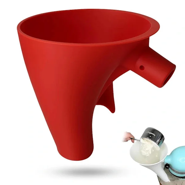 Meltragt til Kitchen Aid Mixer, Meltragt - Tilbehør til Røremaskine, Nem Hældning Uden Rod, Anti-Stænk Tilbehør, Tåler Opvaskemaskine (Rød)