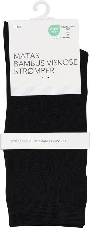 3 for 99,-, Matas Striber Bambus Viskose Strømpe Sort 37-41, Tøj & Bolig, Strømper, Footies