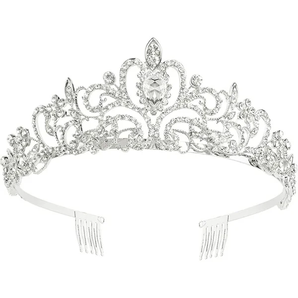 Makone Tiara Kristallkrona med Rhinestone Kam för Bröllopskrona, Bröllop, Bal, Tävling, Prinsessfester, Bröllop Tiara, Tiara Barn, Prinsessa