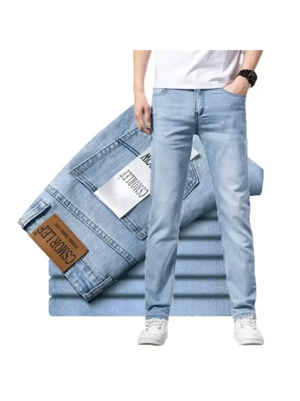 AliExpress - 2026 Marken-Jeans Sommer-Stil Ultra-Dünne Leichte Herren-Jeans Mode Männliche Casual Denim Herren-Jeans Slim Fit Großhandel Jeans