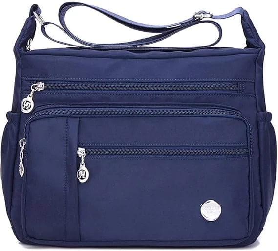 Women's Shoulder Bag, Multi-Pocket Bag, Women's Messenger Bag, Fashion Handbag, Top Handle Messenger Bag, Blue