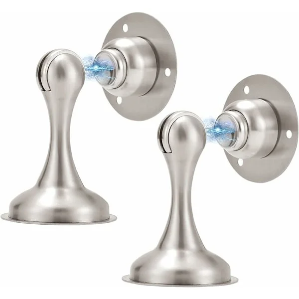 Magnetic Door Stop Brushed Nickel No Drilling Double Sided Tape Magnet Door Stop Magnet Door Stop Hold Door Open Magnetic Door Holder