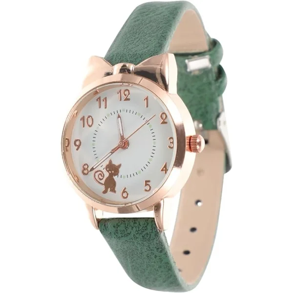 Quartz watch for children - cartoon watches girls wristwatch elastic leather strap trendy watch