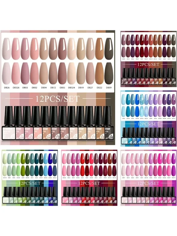 AliExpress - MTSSII 12 pièces Gel vernis à ongles ensemble nu rose rouge paillettes Semi Permanent tremper UV Gel vernis manucure Kit ongles 