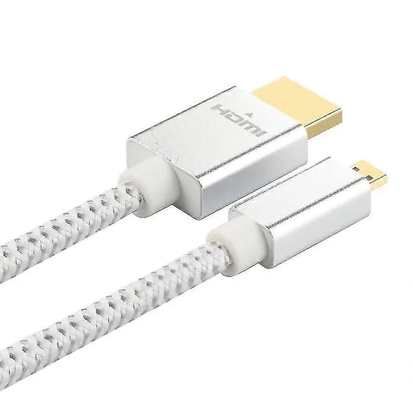 3m Micro HDMI till HDMI 2.0 Hane till Hane Kabel 4K 60HZ för Mobiltelefon Digitalkamera PC Projektor Silver Stil B