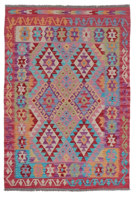Kilim Afghan Old Style Rug Oriental Dark Red/Dark Pink (Wool, )