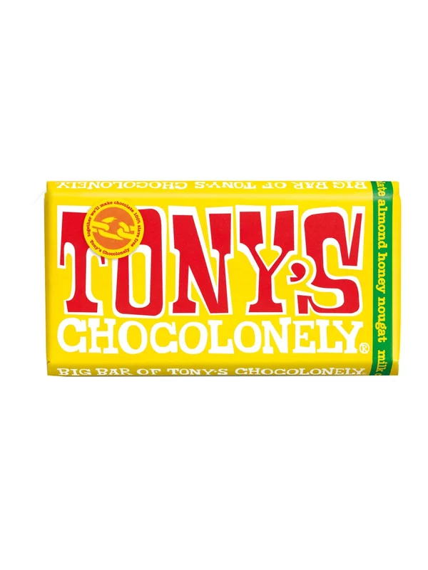 Tony's Chocolonely Milk Chocolate Almond Honey Nougat 32% 0.24kg