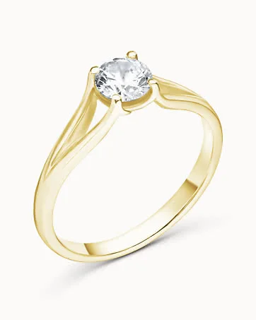 Cornelia Diamond Ring 18K Yellow Gold Natural Diamond 0.50 Carat
