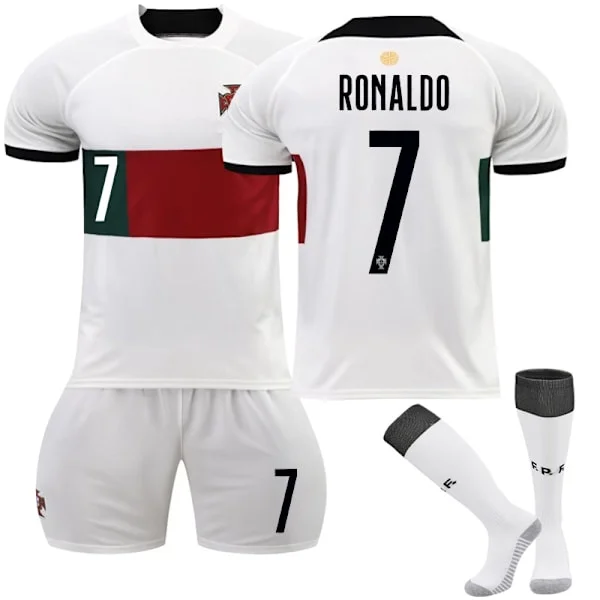 Qatar VM 2022 Portugal Ronaldo #7 Cr7 trøye fotball herre T-skjorter sett barn ungdom-WELLNGS