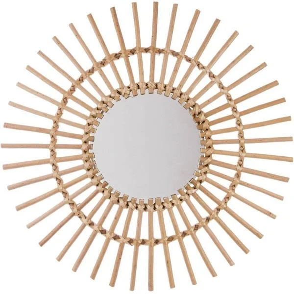 Beige Hengende Nattbord Speil Diameter 28 cm