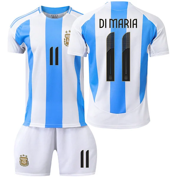 Fodboldtrøje 2024 Copa America Argentina Fodboldtrøje 10 Messi 11 Di Maria Voksne Børn Trøjesæt Hjemmebane 11_tfrf Hjemmebane 11 XS