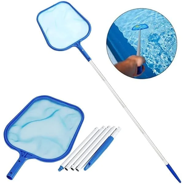 Poolhåv/Poolskimmerhåv/Håv med teleskopisk stålstang - 160 cm udtrækkelig løvskummer til pool & spa | Til under- & opbygget pool, dam & sauna