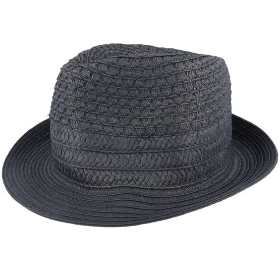 Seeberger - Black trilby Kapelusz - "Paperbraid Mix Black Trilby " @ Hatstore