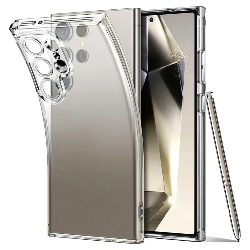 AliExpress - Coque en silicone transparente pour Samsung, coque en TPU souple, coque en cristal ultra fin, Galaxy S24, S23, S22, S21, Ultra FE Plus, 