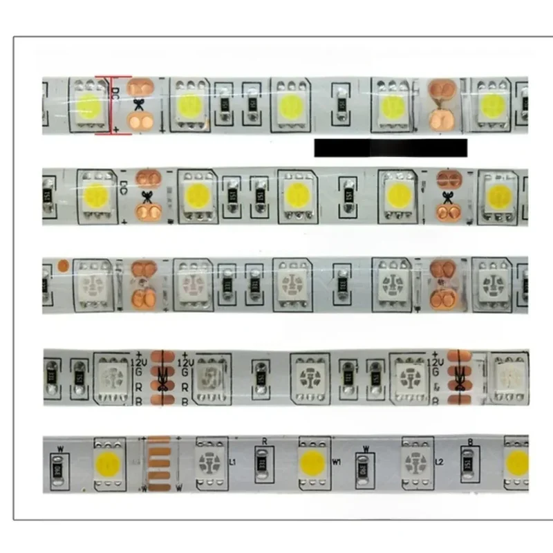 AliExpress - Bande LED 5050 DC 12V 24V RGB blanc chaud 5 mètres bande lumineuse Flexible étanche 60LED/ruban éclairé Luces lampe ruban TV rétro-
