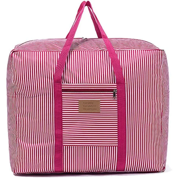 Vanntett tykk stor oppbevaringspose 600D Oxford Organizer Reiseveske for tepper, dyner, puter, klær flytte hjem (rosa, stor) Large