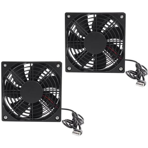 2 ultratysta USB-datorfläktar, 5V 18dBA lågbrusig kylfläkt för PC, router, modem, TV-box