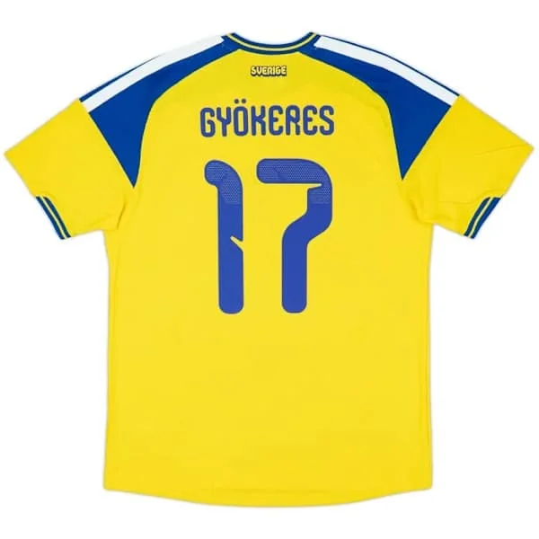 Sverige Herrelandslag 2026 Drakt Kun, Fotballtrøye, Pustende Polyester Kampdrakt, Sportsfan Klær NR.17 Gyökeres NO.17 Gyökeres
