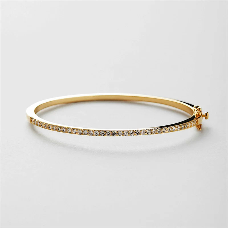 Tennis Bangle Armbånd - 18K gullbelagt sterlingsølv