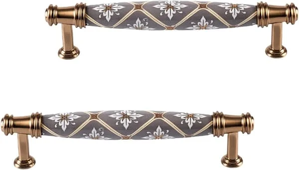 2 st Keramiska Skåpluckor Handtag Vintage Byråhandtag Unika Köksskåpsbeslag 127 mm Hålcentrum Garderob Knoppar Zinklegering Lådhandtag