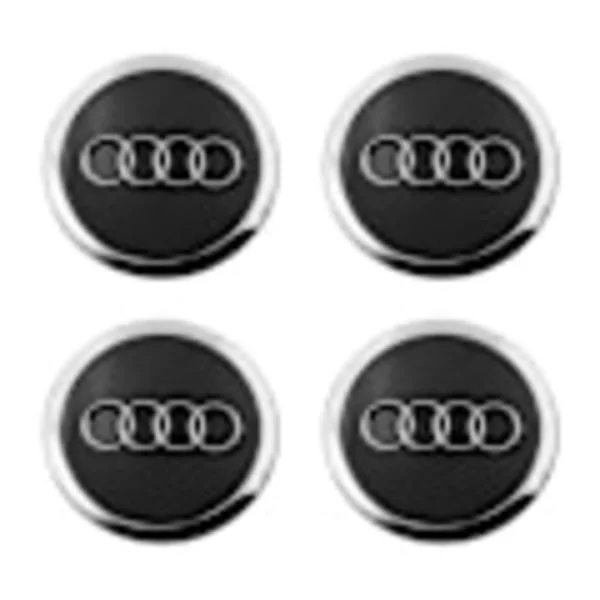 Audi centrumkåpa 60 mm 4-pack Svart med kromkant Svart med kromkant_Paris Svart med kromkant