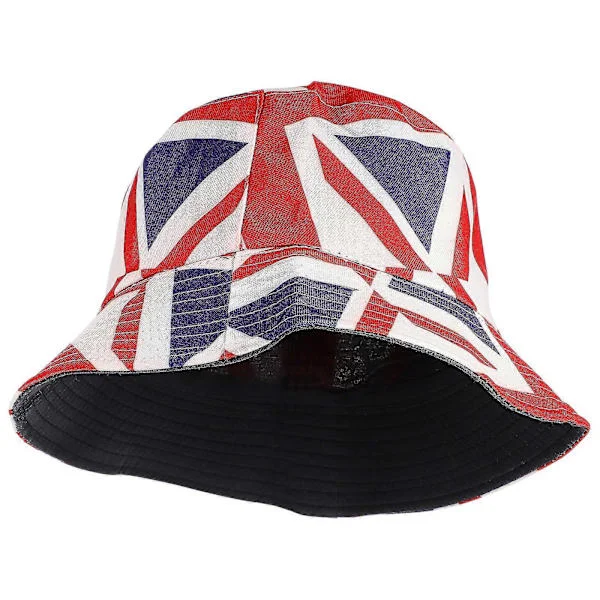 Hooey Hatter Herre Union Jack Bowlerhatter Union Jack Hatt Britisk Bøttehatt Britisk Solhatt Sommer Bøttehatt