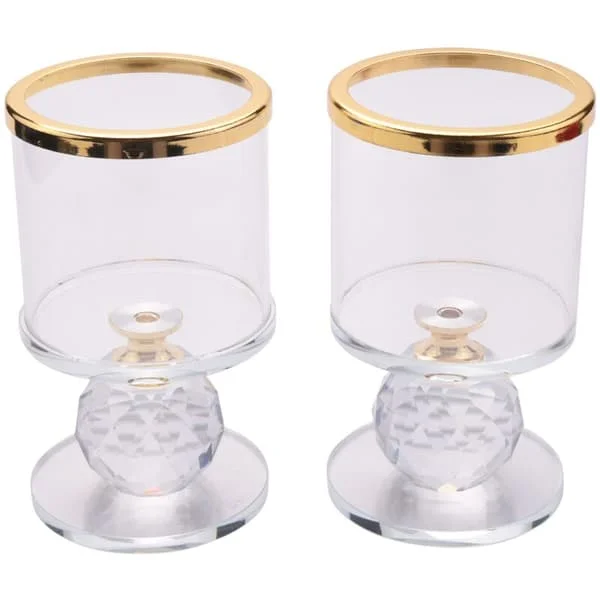 Krystallpelarsøyle Lysestake Glass Lysestake Telys Lysestaker Søyle Lysestake for Borddekor S