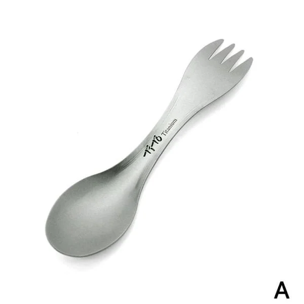 Titanium Camping Bestikksett Skje Gaffel Spork - Ultralett Bærbart Utendørs Tur Bestikksett A8U4