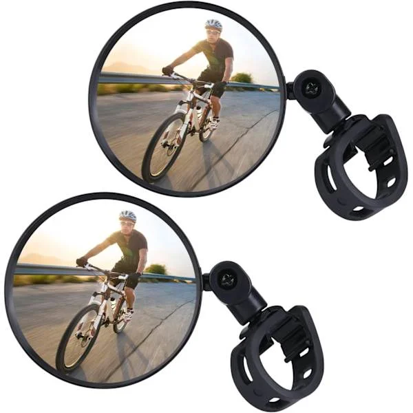 Polkupyörän peilit, 2 x 360° kääntyvät laajakulmaiset säädettävät polkupyörän peilit, HD-nailonhartsipolkupyörän peilit 15-35 mm:n ohjaustangolle, 