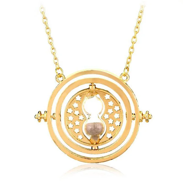 Disguise Harry Potter Hermione Granger Time Turner Halskæde Replika Timeglas Vedhæng Kostume Smykker Guld