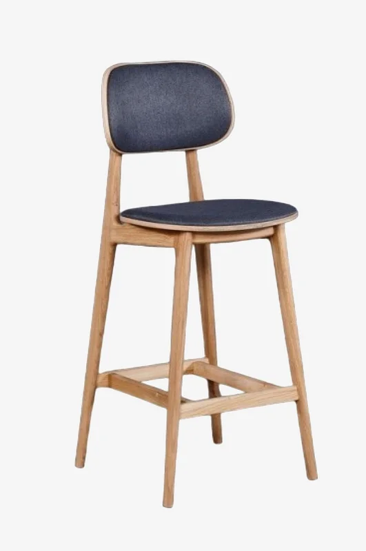 Wood Furniture - Barstol Lula Soft , eg, 66 cm, mørkegrå - Brun - Barstole & -taburetter - Fra Homeroom