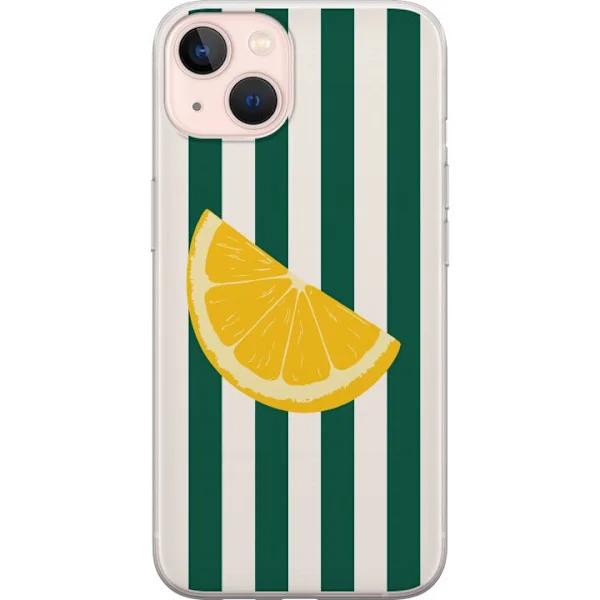 Kompatibelt Mobildeksel til Apple iPhone 13 mini Sitrontrykk gul sitrus frukt sommerkjøkken mønster retro design tapet inspirasjon frisk stil
