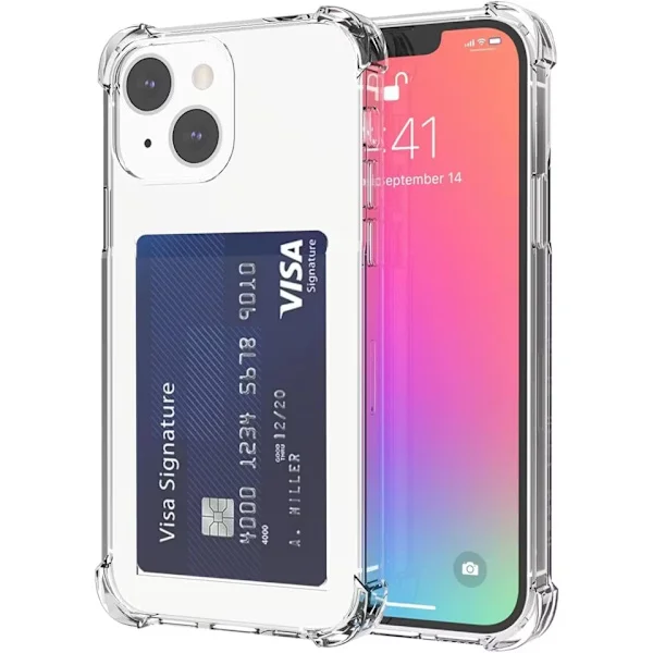 iPhone 12 Mini Transparent iPhone Skal med Korthållare