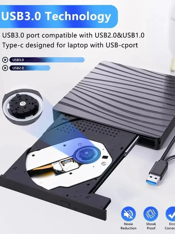 AliExpress - Externe optische Laufwerke DVD RW CD-Brenner/-Leser USB 3.0 Typ C CD-Player für PC Laptop Desktop Tragbarer DVD-Brenner/-Recorder