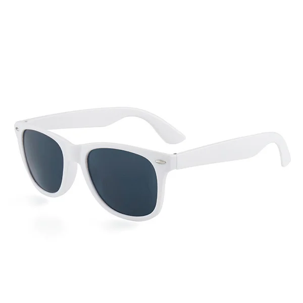 Retro Wayfarer Solglasögon Vita Svarta Linser