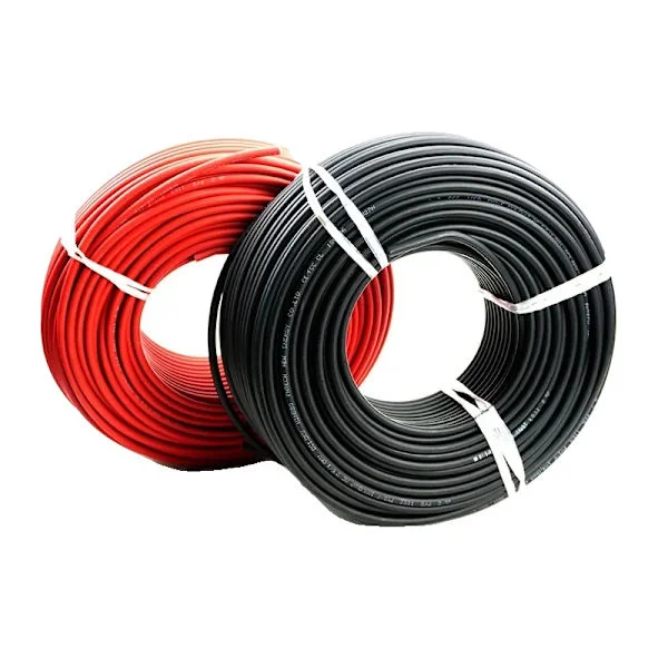 Fotovoltaisk kabel, hög spänningsklass, flexibel design, Röd Svart, 10 AWG - 6mm2, 30m