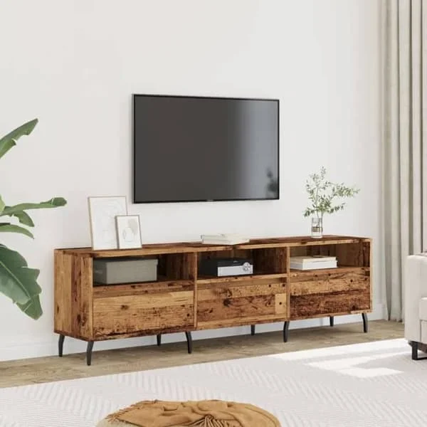 vidaXL TV-bänk gammalt trä 150x30x44,5 cm ingenjörsträ, TV-bänk, tv-möbel, multimedia-möbel, TV-skåp, möbel 857191