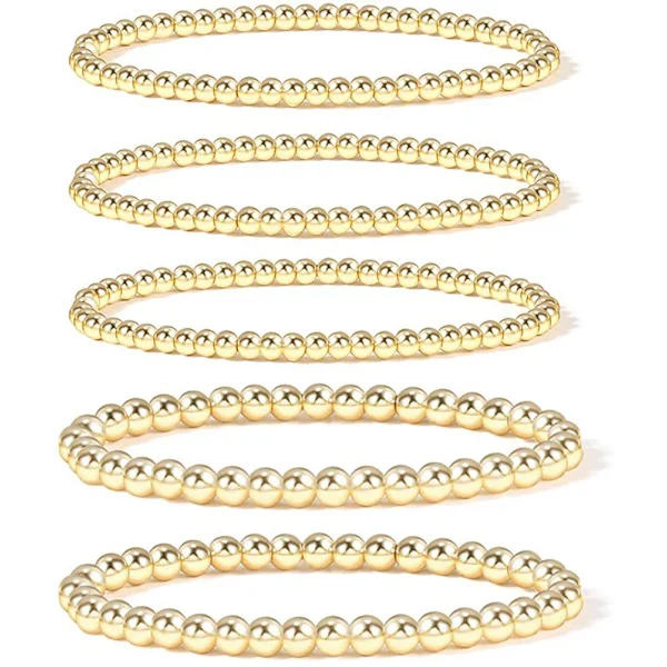 Damarmband i guld, guldpläterat armband med infällbar pärla