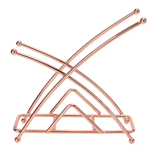 Napkin Holder Fashion Elegant Thickened X-shaped Hotel Table Napkin Holder Wrought Iron Vertical Paper Holder Rose Gold
