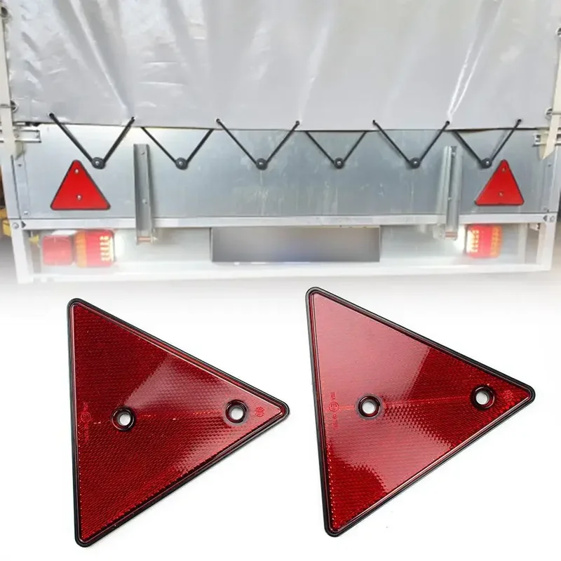 AliExpress - Réflecteurs arrière rouges Triangle réfléchissant pour poteaux de porte réflecteurs de sécurité vis adaptée pour remorque moto caravane 