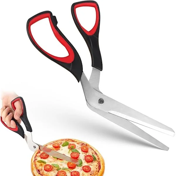 Pizzasaks, Pizzakutter Pizzakutter Rustfritt Stål Pizzakutter, Multifunksjonell Kjøkkensaks kompatibel med Kutting av Pizza, Pasta og Paier