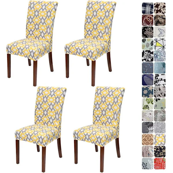 Stretch Modern Dining Table Cover Chair Cover Removable Soft Spandex Dining Chair Cover For Hotel Party (4-pack)