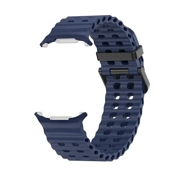[RM]NEW marine silicone bracelet for Samsung watch ultra 47mm Gapless bracelet Sport two-tone band for Galaxy 7 ultra watch strap M