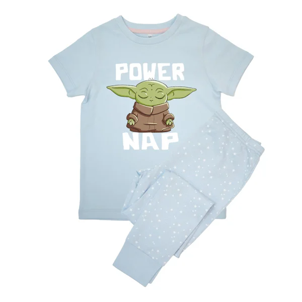 Star Wars Mandalorian Girls Power Nap Kortärmad Lång Pyjamas