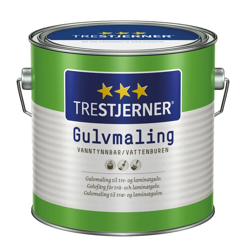 Trestjerner - Gulvmaling halvblank klar hvit base 2.7l