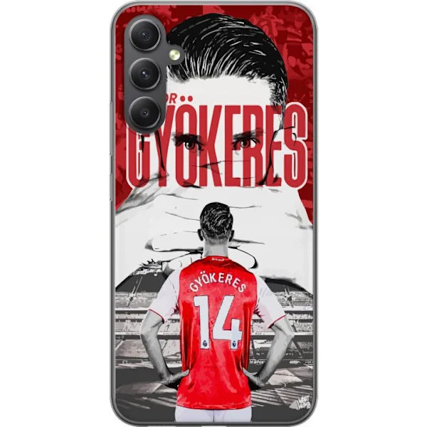 Kompatibelt Mobilskal till Samsung Galaxy A16 5G Viktor Gyökeres Arsenal - Fotbollsmotiv med tröja nummer 14 på arenan