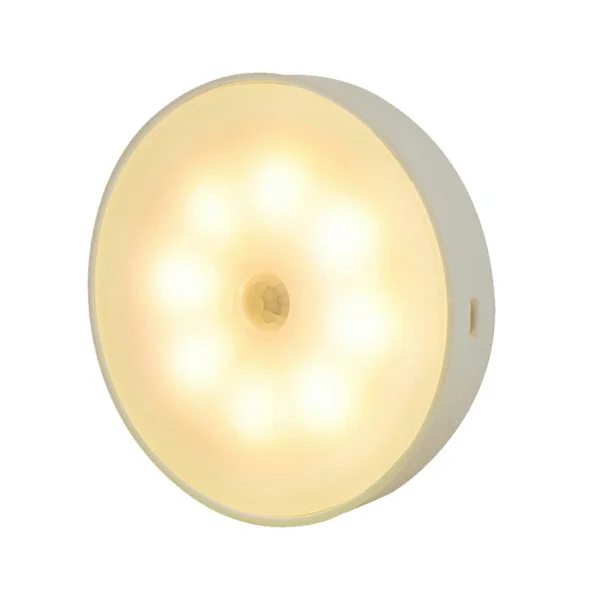 Trådløs Genopladelig Bevægelsessensor LED Puck Lampe Garderobe Vægskab Natlampe KIT [DB] Varmt lys
